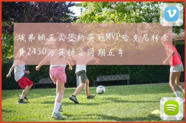 埃弗顿正式签约英冠MVP哈克尼转会费2450万英镑合同期五年